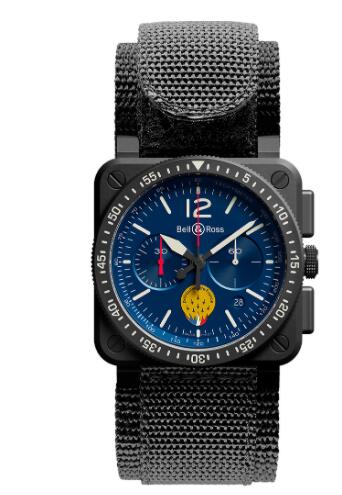 Bell and Ross BR 03-94 PATROUILLE DE FRANCE Replica Watch BR0394-PAF1-CE/SRB ultra-resilient black synthetic fabric